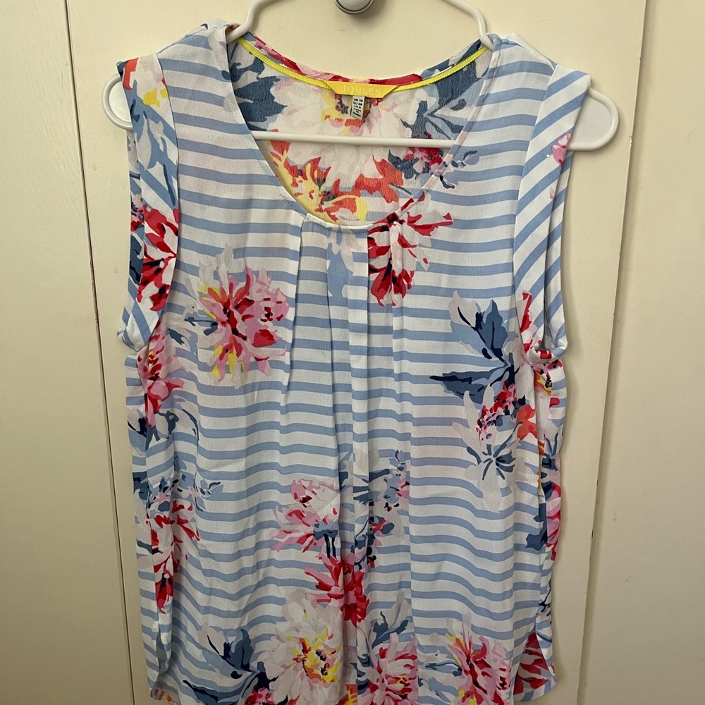 Joules Floral Striped Sleeveless Top
